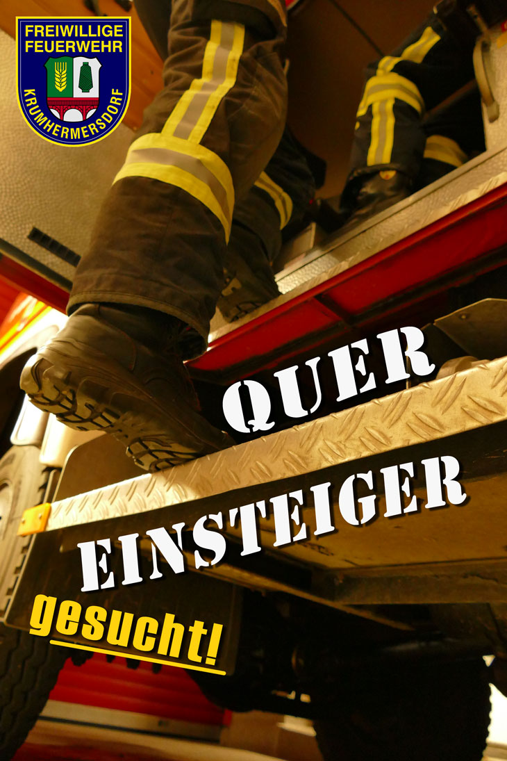 Flyer: Quereinsteiger gesucht bei der Freiwilligen Feuerwehr